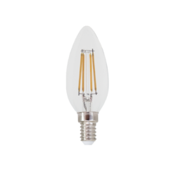 LED FILAMENT E14 C35 4W 4000K 230V AC 490LM RA80 30000H 360°