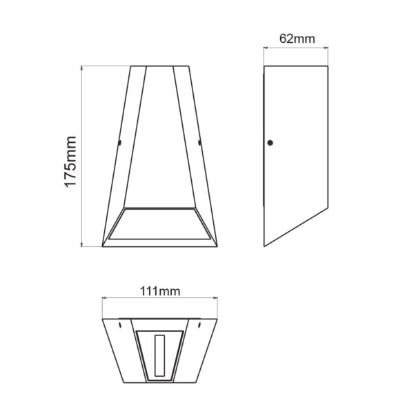 LED COB WALL LUMINAIRE 6W 425LM  30° AND 120°  230VAC 3.000K DARK GREY CRI80 IP54 30.000HRS - Image 3