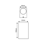GU10 WALL LUMINAIRE 230V AC DARK GREY IP65 MAX.2X35W - Image 4