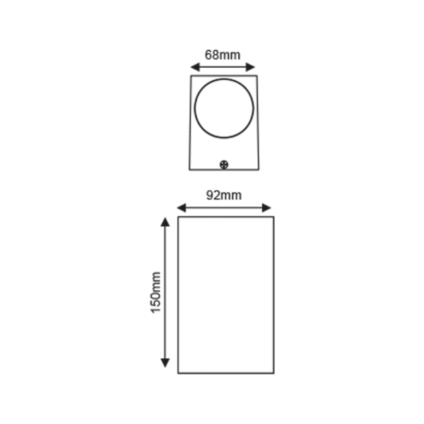 GU10 WALL LUMINAIRE 230V AC DARK GREY IP65 MAX.2X35W - Image 4