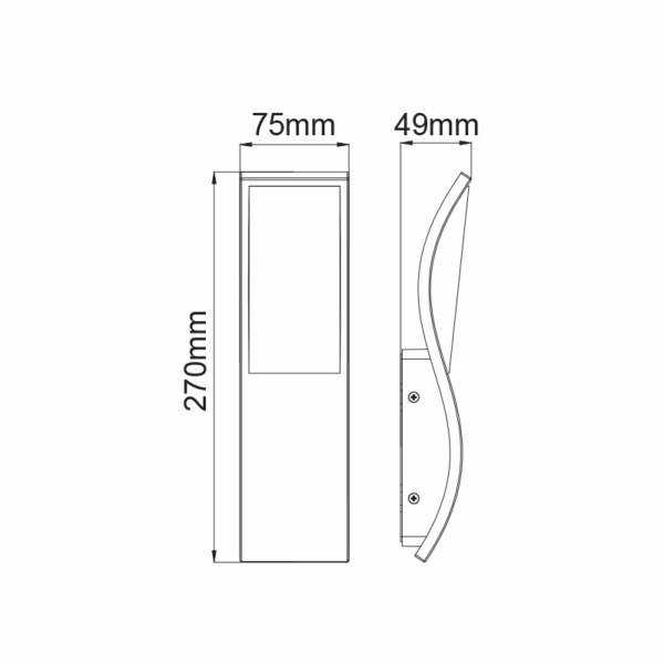 ^LED SMD WALL LUMINAIRE 7W 520LM 120° 230V AC 3.000K DARK GREY CRI80 IP65 30.000HRS - Image 3