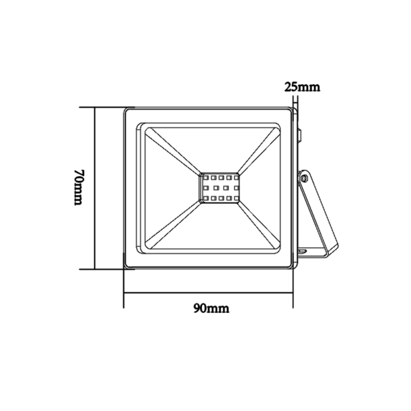 WHITE LED SMD FLOOD LUMINAIRE IP66 10W 3000K 800Lm 230V RA80 - Image 2