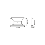 ΑΠΛΙΚ ΕΠΙΤ ΓΚΡΙ PC-PIR SENSOR max6m 230V IP65 6W3.000K 350lm - Image 2