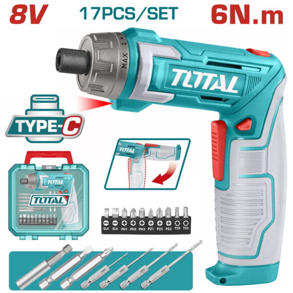 TOTAL ΕΠΑΓΓ. ΚΑΤΣΑΒΙΔΙ ΜΠΑΤ. Li-ion 8V / 1.5Ah Type-C (TSDLI08025)