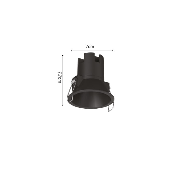 Inlight Downlight σποτ 7W 3CCT σε μαύρη απόχρωση (X00240B) - Image 2
