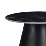 Βοηθητικό τραπέζι Fabrin Inart μαύρο μαρμάρου sintered stone-μαύρο μέταλλο Φ50x46εκ - Image 2