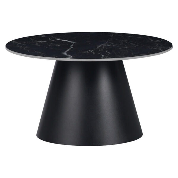 Βοηθητικά τραπέζια Fabrin Inart μαύρο μαρμάρου sintered stone-μαύρο μέταλλο - Image 2