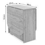 Τραπέζι Nadine pakoworld πολυμορφικό-επεκτεινόμενο wenge 160x80x76.5εκ - Image 8