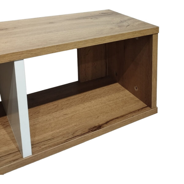 Ραφιέρα τοίχου Flevior pakoworld σε sonoma με λευκή απόχρωση 90x22x25.6εκ - Image 2