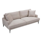 Καναπές 2θέσιος Fortune pakoworld βελούδο μπεζ-μαύρο 175x90x88εκ - Image 3