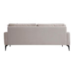 Καναπές 2θέσιος Fortune pakoworld βελούδο μπεζ-μαύρο 175x90x88εκ - Image 6