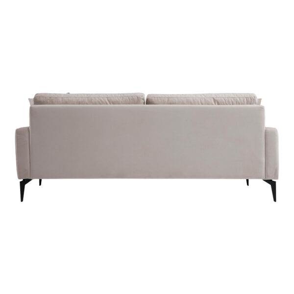 Καναπές 2θέσιος Fortune pakoworld βελούδο μπεζ-μαύρο 175x90x88εκ - Image 6