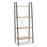 Βιβλιοθήκη- Ραφιέρα Ramon pakoworld φυσικό-μαύρο 60x23x145