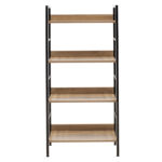 Βιβλιοθήκη- Ραφιέρα Ramon pakoworld φυσικό-μαύρο 60x28x125,5εκ - Image 4