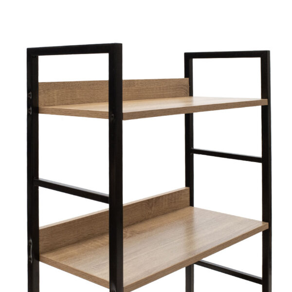 Βιβλιοθήκη- Ραφιέρα Ramon pakoworld φυσικό-μαύρο 60x28x125,5εκ - Image 5