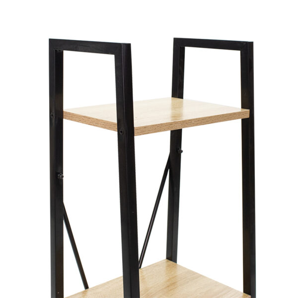 Βιβλιοθήκη Ramon pakoworld φυσικό-μαύρο 34x32,5x148εκ - Image 3