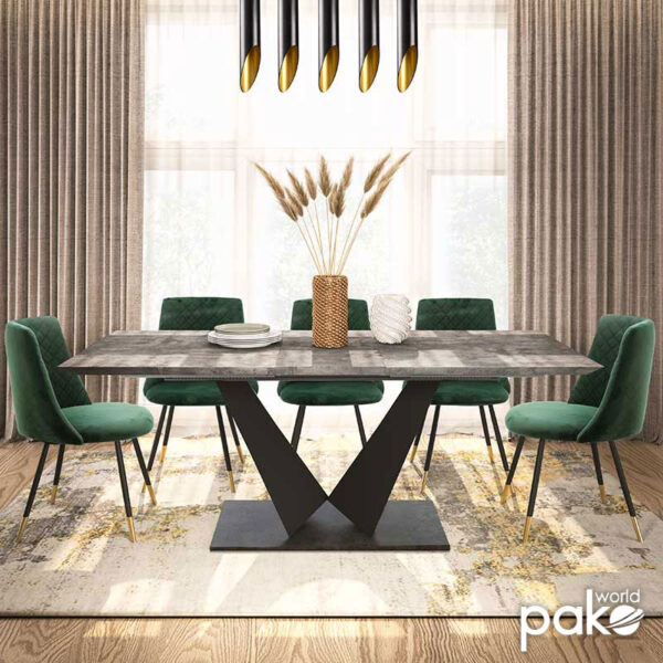 Τραπέζι Gordon pakoworld επεκτεινόμενο γκρι cement- πόδι μαύρο μέταλλο 160-200x90x75εκ - Image 3