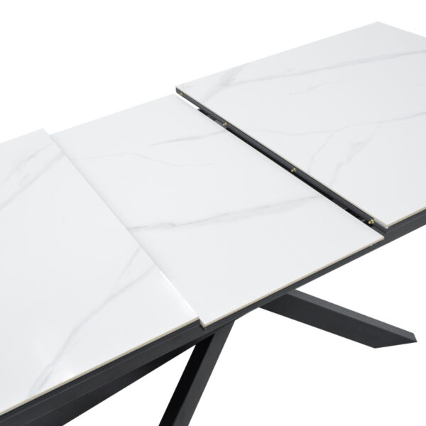 Τραπέζι Rogemi pakoworld sintered stone -γκρι mdf-μαύρο μέταλλο 160-200x90x75εκ - Image 6