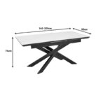 Τραπέζι Rogemi pakoworld sintered stone -γκρι mdf-μαύρο μέταλλο 160-200x90x75εκ - Image 7