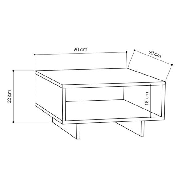 Τραπέζι σαλονιού Hola pakoworld ανθρακί 60x60x32εκ - Image 3