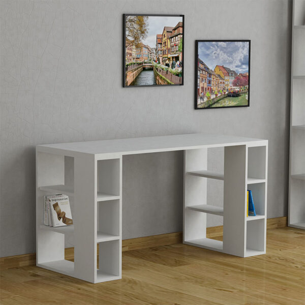 Γραφείο Colmar pakoworld χρώμα λευκό 140x60x75εκ - Image 2