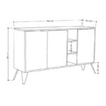 Μπουφές Clara pakoworld χρώμα light oak-ανθρακί 142x35.5x83εκ - Image 5