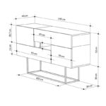 Μπουφές Roberta pakoworld μόκα με γκρι-μπεζ μαρμάρου 145x40x82εκ - Image 5