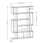 Βιβλιοθήκη MITO pakoworld σε χρώμα antique γκρι-λευκό 108.5x25.5x161εκ - Image 5