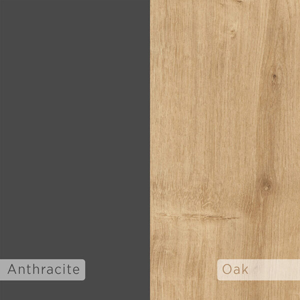 Κομοδίνο Immerse pakoworld σετ 2 τμχ. oak-ανθρακί 27x25x60εκ - Image 3