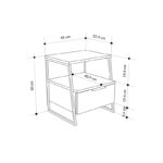 Κομοδίνο Johana pakoworld μαύρο-λευκό 45x40x50εκ - Image 4