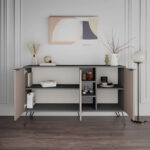 Μπουφές Clara pakoworld σε μόκα-ανθρακί απόχρωση 142x35,6x83εκ - Image 3