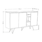 Μπουφές Clara pakoworld σε μόκα-ανθρακί απόχρωση 142x35,6x83εκ - Image 4