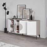 Μπουφές Gora pakoworld σε λευκή με μόκα απόχρωση  180x35.6x82εκ - Image 4