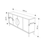 Μπουφές Gora pakoworld σε λευκή με μόκα απόχρωση  180x35.6x82εκ - Image 5