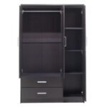 Ντουλάπα ρούχων τρίφυλλη OLYMPUS pakoworld χρώμα wenge 120x57x183εκ - Image 4