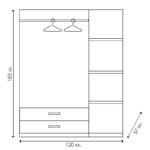 Ντουλάπα ρούχων τρίφυλλη OLYMPUS pakoworld χρώμα wenge 120x57x183εκ - Image 7