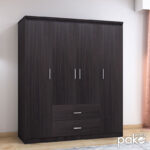 Ντουλάπα ρούχων τετράφυλλη OLYMPUS pakoworld χρώμα wenge 159x57x183εκ - Image 3