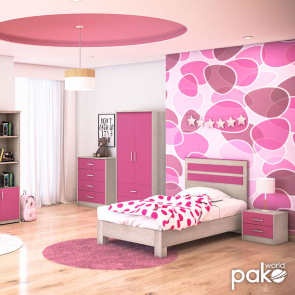 Κρεβάτι παιδικό Looney pakoworld σε χρώμα castillo-ροζ 100x200εκ - Image 2