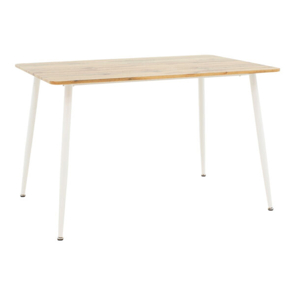 Τραπεζαρία Cuba-Caron pakoworld σετ 5τεμ sonoma-λευκό 120x80x75εκ - Image 5