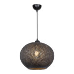 Φωτιστικό οροφής μονόφωτο Leshia pakoworld Ε27 μαύρο Φ38x38εκ - Image 3