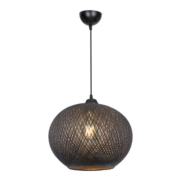 Φωτιστικό οροφής μονόφωτο Leshia pakoworld Ε27 μαύρο Φ38x38εκ - Image 3