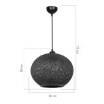 Φωτιστικό οροφής μονόφωτο Leshia pakoworld Ε27 μαύρο Φ38x38εκ - Image 4