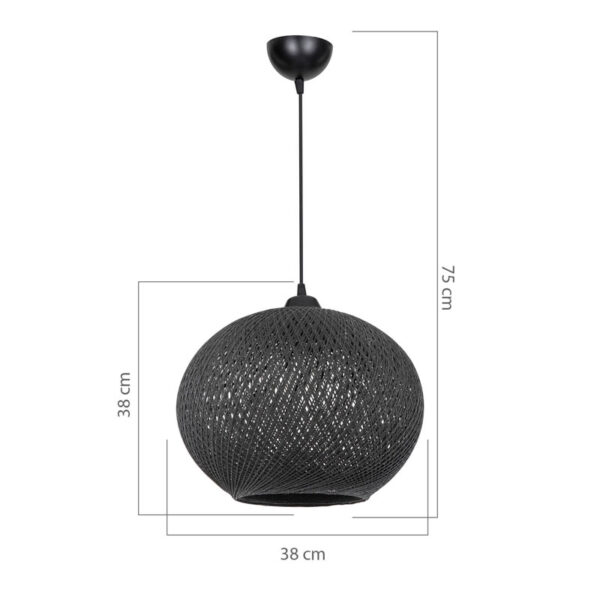 Φωτιστικό οροφής μονόφωτο Leshia pakoworld Ε27 μαύρο Φ38x38εκ - Image 4