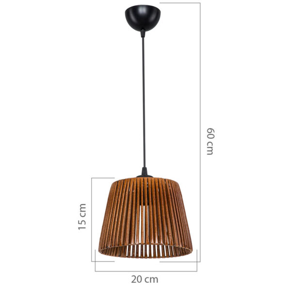 Φωτιστικό οροφής μονόφωτο PWL-1116 pakoworld Ε27 καφέ Φ20x15εκ - Image 4