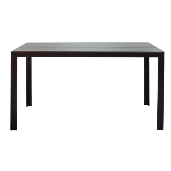 Τραπέζι Nares pakoworld αλουμίνιο μαύρο-plywood ανθρακί 140x80x72.5εκ - Image 2