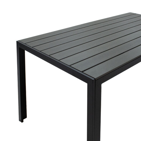 Τραπέζι Nares pakoworld αλουμίνιο μαύρο-plywood ανθρακί 140x80x72.5εκ - Image 3