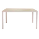 Τραπέζι Nares pakoworld αλουμίνιο λευκό-plywood φυσικό 140x80x72.5εκ - Image 2