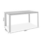 Τραπέζι Nares pakoworld αλουμίνιο λευκό-plywood φυσικό 140x80x72.5εκ - Image 4