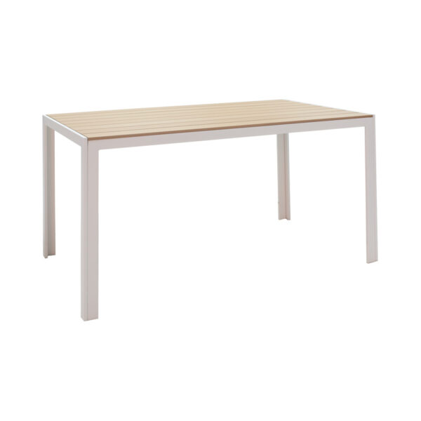 Τραπεζαρία Zacreta-Nares σετ 5τεμ pakoworld λευκό-φυσικό 140x80x72.5εκ - Image 5