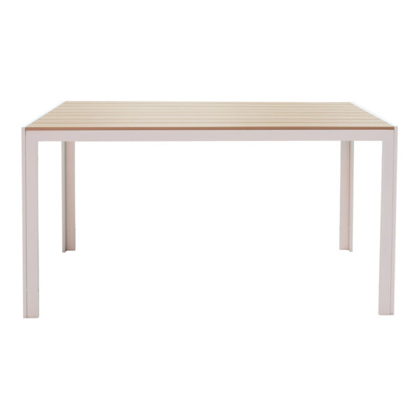 Τραπεζαρία Zacreta-Nares σετ 5τεμ pakoworld λευκό-φυσικό 140x80x72.5εκ - Image 6